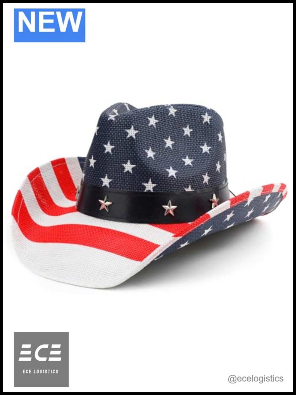 Unisex American Flag Cowboy Hat Patriotic Western Cowgirl Hat